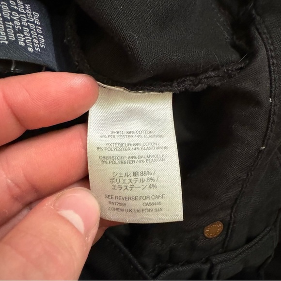 J Crew Women’s 8" Stretchy Toothpick Skinny Low Rise Jean in True Black Size 24 - Picture 4 of 7